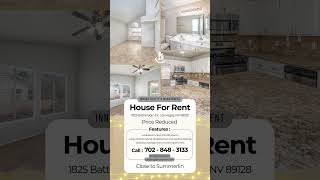 No HOA 4Bedroom Home for Rent Near Summerlin  Spacious Living in Las Vegas  Price Reduced [upl. by Llecram]