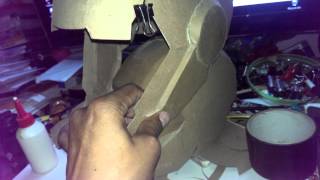 Cardboard IRON MAN helmet Mark 39 WIP [upl. by Ahslek416]