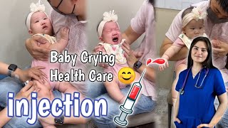 injection Video Cute Baby Crying  part 2 Health Care Vaccination [upl. by Zildjian]