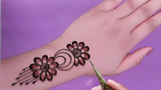 Very Beautiful Floral Khafeef Henna Mehndi Design  Latest Gulf Mehandi Design For Back Hand [upl. by Zailer]