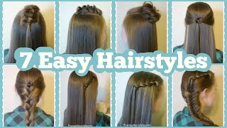 7 Quick And Easy Hairstyles For School [upl. by Beebe]