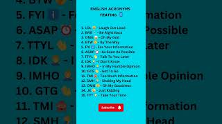 English acronyms for texting english acronym texting advancedenglish [upl. by Malinda]