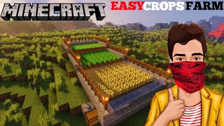 HOW TO MAKE AUTOMATIC CROPS FARM  MINECRAFT CROPS FARM IN HINDI [upl. by Brooks]