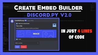 Discordpy embed generator in 4 lines of code [upl. by Aneerb]
