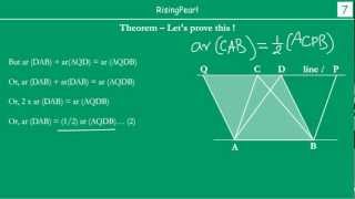 Triangles with same base and between same parallels have equal areas Theorem and Proof [upl. by Hendrik]