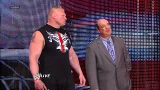 Triple H and Brock Lesnar go facetoface Raw May 13 2013 [upl. by Ttocserp31]