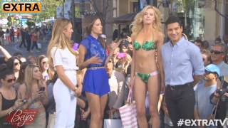 Alessandra Ambrosio amp Candice Swanepoel on Extra TV with Mario Lopez [upl. by Guss]