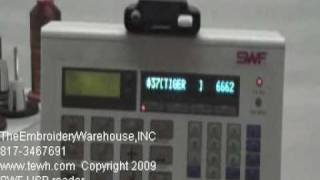 USB reader in a SWF 1501 embroidery machine  lector USB en bordadora SWF [upl. by Ahsiekal974]