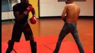 Boxing sparring with World Muay Thai Champ [upl. by Otreblasiul]