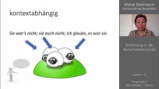 Einführung in die Sprachwissenschaft Thema 19 – Pragmatik Grundlagen Deixis [upl. by Haskel560]