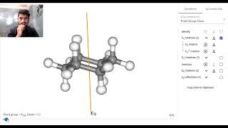 Symmetry in Cyclohexane Chair Form  Cyclohexane Chair Conformation point group  all elements [upl. by Haerr]