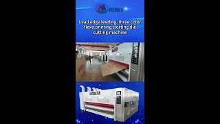 Lead edge feeding three color flexo printing slotting die cutting machine [upl. by Mccoy]