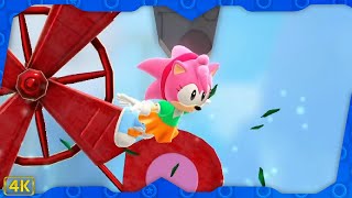 Sonic Superstars ⁴ᴷ Sky Temple Zone Story Mode All 7 Chaos Emeralds Amy gameplay [upl. by Znieh]