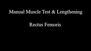 Manual Muscle Test amp Lengthening  Rectus Femoris [upl. by Oettam]