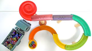 More than 5 types of water marble run races Colorful course x transparent slider course x block [upl. by Landers165]