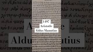 1497 Incunable Aristotle printed by Aldus Manutius [upl. by Rocker]