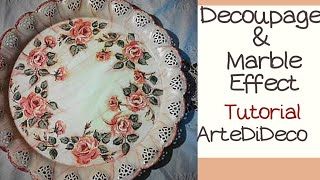 Δίσκος με τριαντάφυλλα Tray with roses Bandeja con rosas ArteDiDeco [upl. by Imelda]