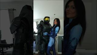 Suiting up for Cortana Master Chief Armor masterchief halo cortana cosplayers shorts [upl. by Livia]