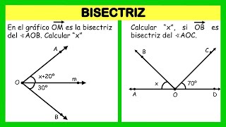 Bisectriz de un ángulo  ejercicios resueltos [upl. by Ailaroc586]