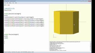 Openscad  Simple Hexagon shape [upl. by Aiveneg]