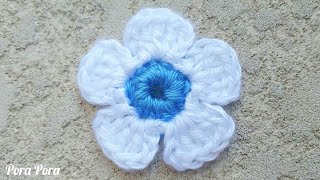 How To Crochet A Simple Flower I Easy Crochet Flower Tutorial For Beginners [upl. by Tebzil]