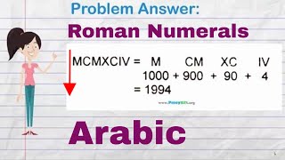 Problem 11 How to convert from Roman Numerals into Arabic [upl. by Quirk]