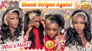 👏Viral Blonde Skunk Stripes Wig Install  Trending Lace Front Wig ULAHAIR Review [upl. by Annoval608]