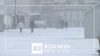 Snowy day at the beach in Asbury Park NJ [upl. by Chuipek668]