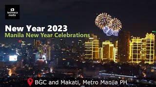 2023 New Year Celebration in Manila  Fireworks Display  BGC Rockwell [upl. by Roana774]