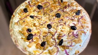 RECETTE  PIZZA BASE CRÈME FRAÎCHE COMME AU RESTAURANT [upl. by Atterahs]