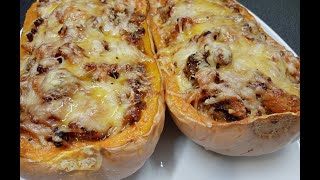 Butternut farcie au four 🎃  Baked Stuffed Butternut Squash [upl. by Cahra]