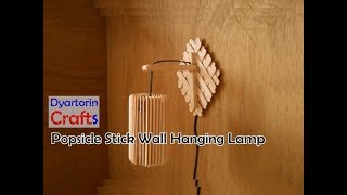 Popsicle stick wall hanging lamp making  ice cream stick art and craft [upl. by Merchant27]