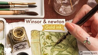 GOLD DETAILS 1  Winsor amp newton Gold ink over watercolor [upl. by French156]