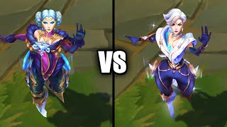 Winterblessed Camille vs Prestige Winterblessed Camille Skins Comparison League of Legends [upl. by Carla]