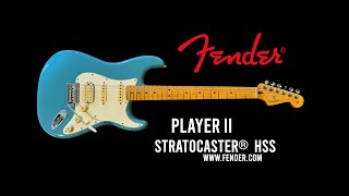 FENDER Player II Stratocaster® HSS  Aquatone Blue  Tone Master Pro [upl. by Anauqed]