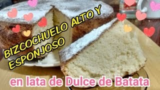 🍰☕quotSUPER BIZCOCHUELO ALTO Y ESPONJOSOquot  EN LATA DE DULCE BATATA🍩🍫☕ [upl. by Sayre]