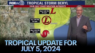 Tropical update Texas coast under Hurricane Watch Beryl expected to strengthen [upl. by Mayworm]