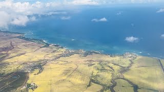 Fly over MauiHawaii and landing Kahului Airport Maui  Dazzling Aerial Tour ✈️ [upl. by Nnahaid497]