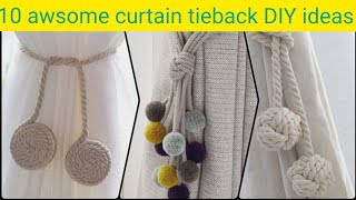 10 DIY curtain tie backs ideas  easy curtain holders  पर्दा बांधने की डोरी  diy curtains [upl. by Humfried]