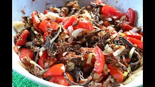 Smoked Herring Choka salad TastyTuesday  CaribbeanPotcom [upl. by Cnahc]