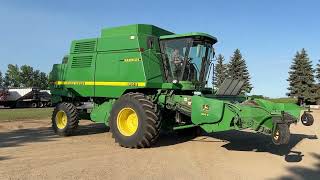 JD 9610 Maximizer Combine SN 681661 Selling August 18 2024  wwwfraserauctioncom [upl. by Ahsinat]