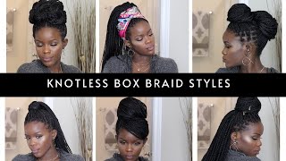 12 EASY KNOTLESS BOX BRAID STYLES [upl. by Schwarz]