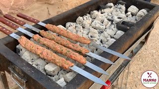 BBQ IRANI KABAB  Koobideh Kebab Recipe  How to make Koobideh kabob on BBQ Tips and Tricks Mannu [upl. by Kuehnel]