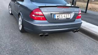 Mercedes E55 AMG straight pipe exhaust [upl. by Nikral897]