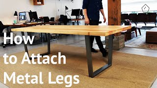 How to Attach Metal Legs to a Wood Table Top [upl. by Olvan]