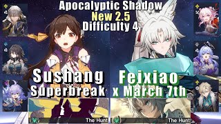 New Apocalyptic Shadow 4  E6 Sushang Superbreak amp E0 Feixiao March 7th  25 3 Stars  Star Rail [upl. by Neram]