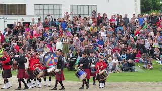 RCMP and Ottawa Police Service pipe bands RCMP Musical Ride Sunset Ceremonies  clip 4769 [upl. by Yecram]