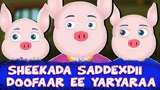 SHEEKADA SADDEXDII DOOFAAR EE YARYARAA  Sheeko caruureed  Three Little Pigs  Somali Moral Stories [upl. by Lyrem]