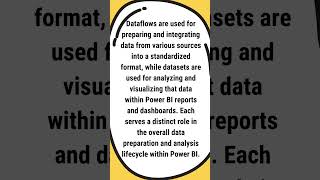 What is the difference between a dataflow and a dataset in Power BI I shorts [upl. by Nims]