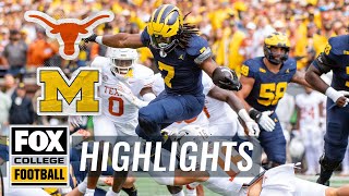 No 3 Texas Longhorns vs No 10 Michigan Wolverines Highlights  FOX College Football [upl. by Eliathas639]